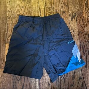Vintage Adidas Black and Blue Shorts